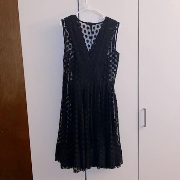 SHEER POLKA DOT A-LINE DRESS W/ SLIP DRESS LINING - Picture 3 of 3